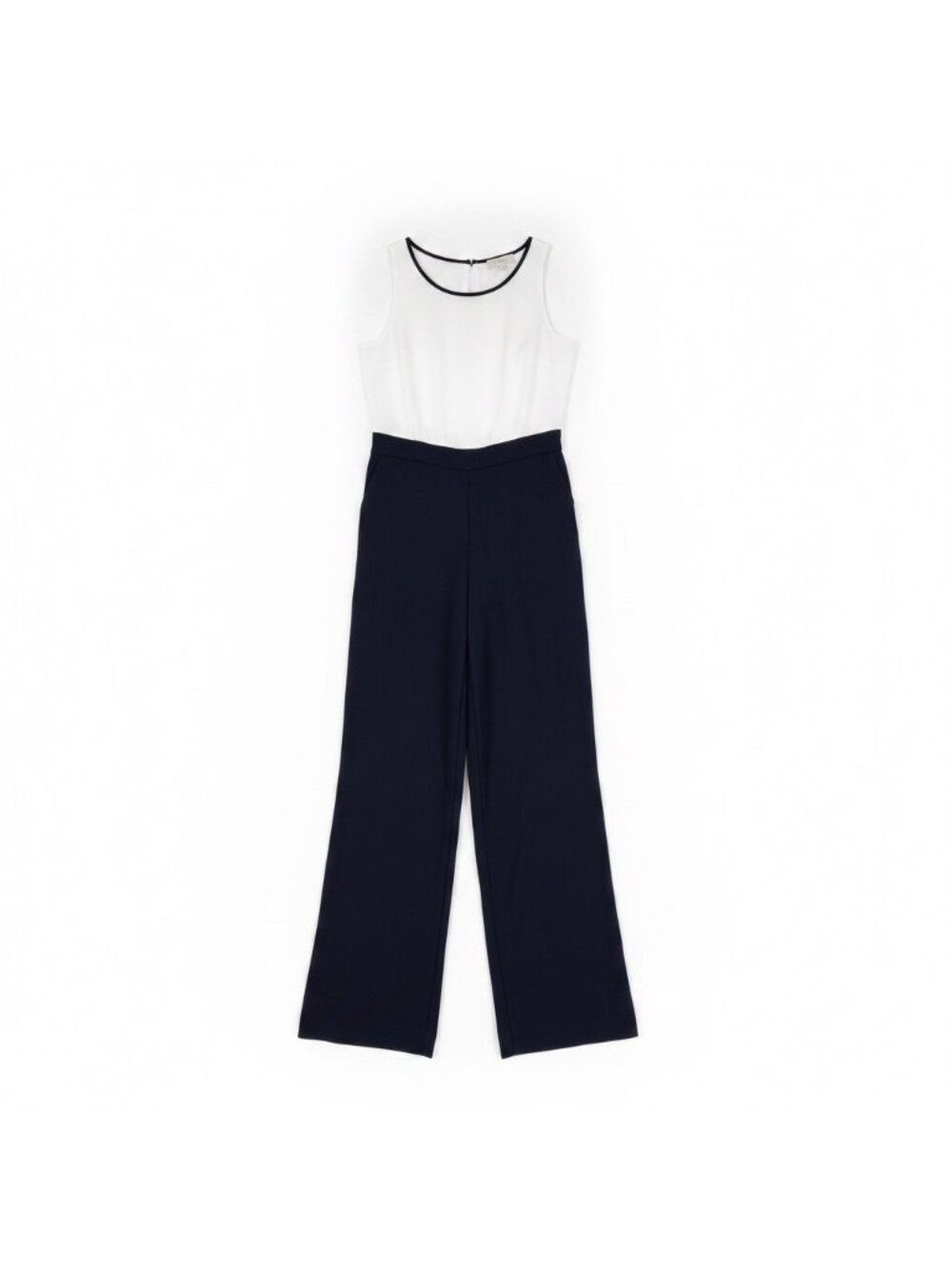 Ann Taylor LOFT Womens White & Black Jumpsuit Sleeveless Dressy Size 4